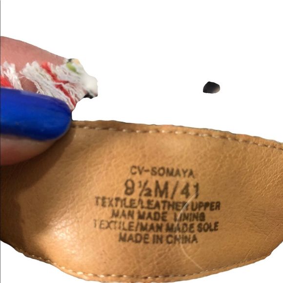 Crown Vintage blingy fabric fringe slides. Sz 9.5 - Picture 15 of 16